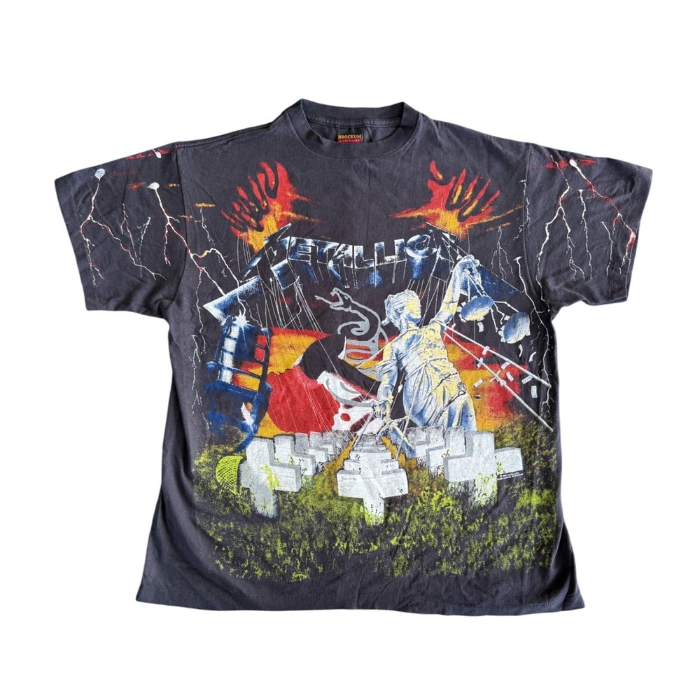 Vintage Metallica And Justice for All AOP Single Stitch T-Shirt Size XL REPRINT
